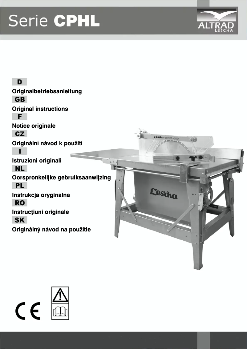 Imagen de la primera página del manual del dispositivo CPHL 450