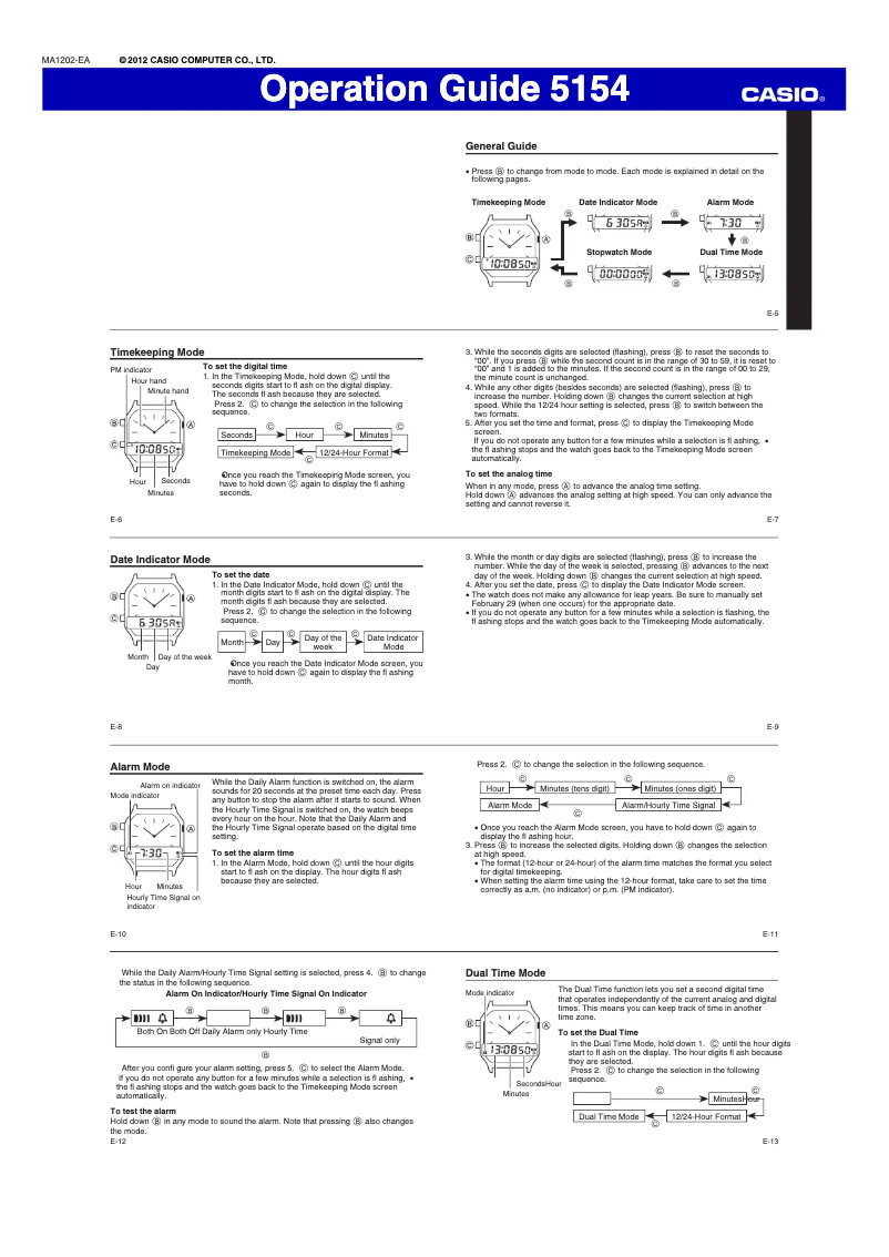 Imagen de la primera página del manual del dispositivo AQ-230EGG-9AEF