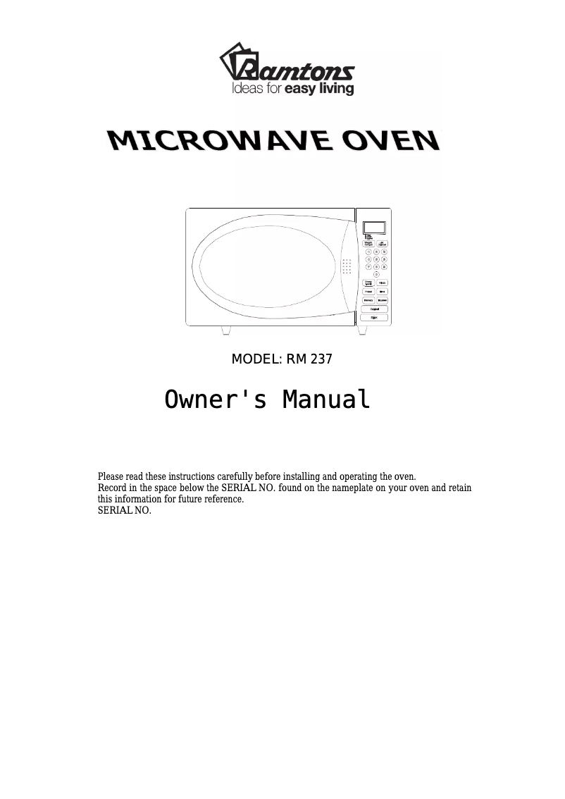 Página 1 del manual Manual de usuario Ramtons RM237