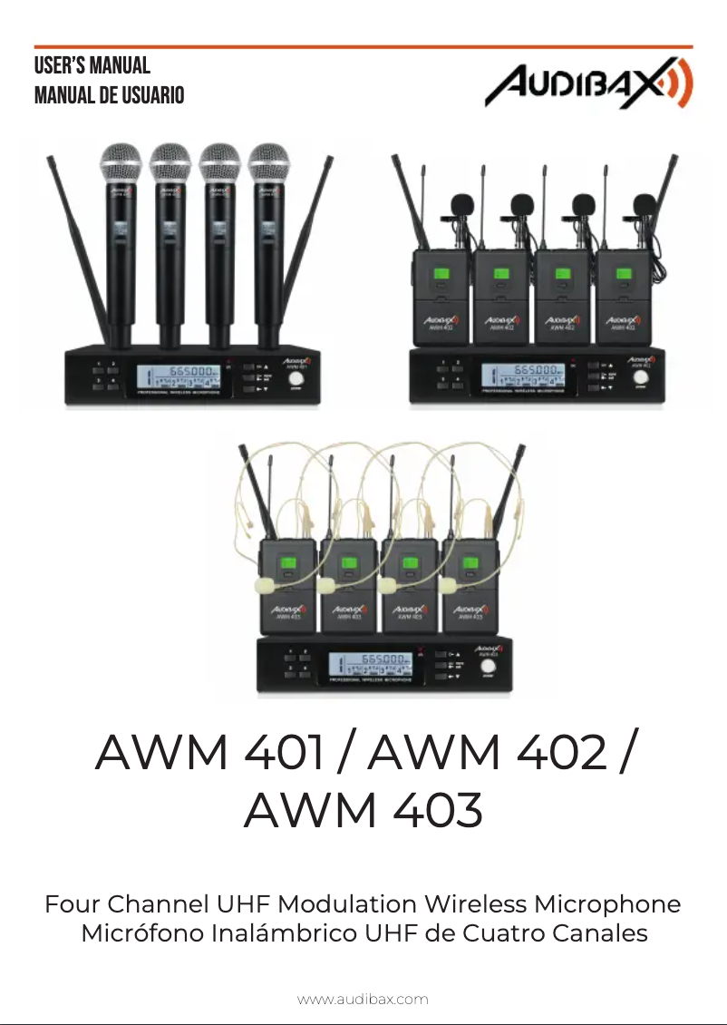 Imagen de la primera página del manual del dispositivo AWM 402