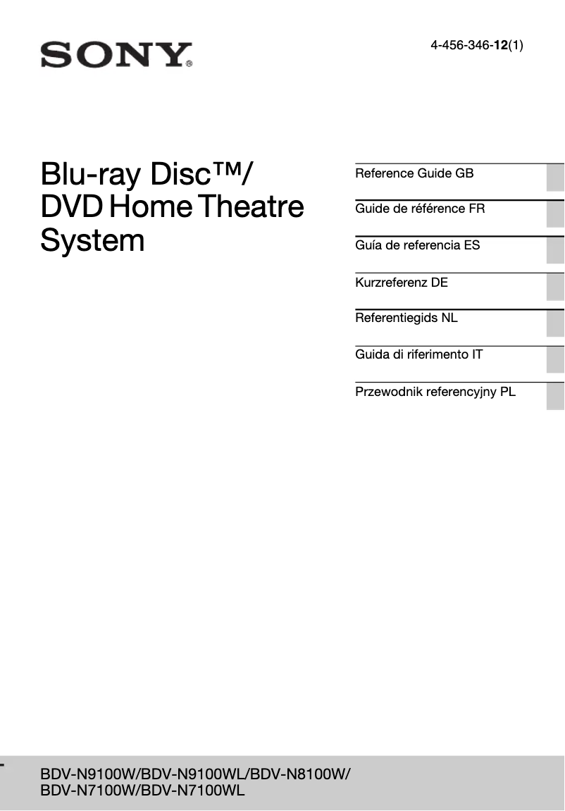 Imagen de la primera página del manual del dispositivo BDV-N8100W