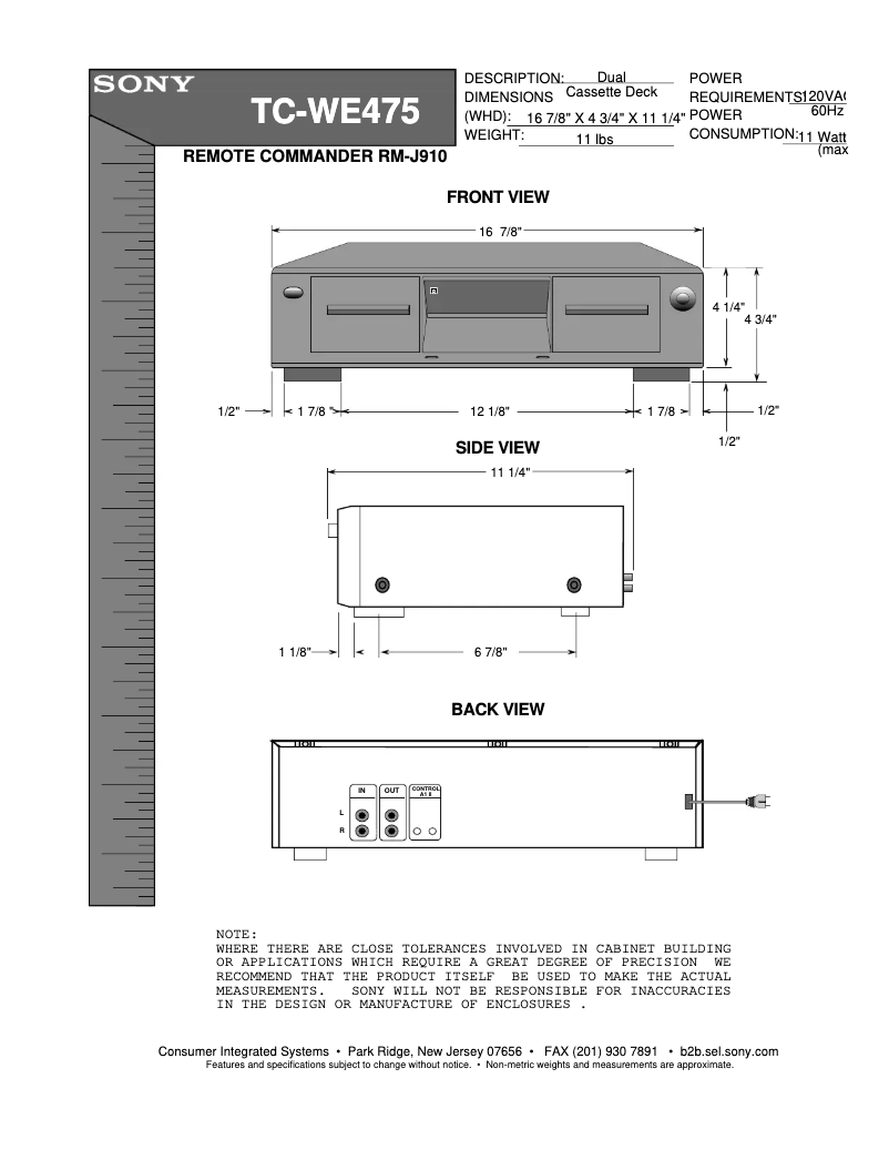 Imagen de la primera página del manual del dispositivo TC-WE475