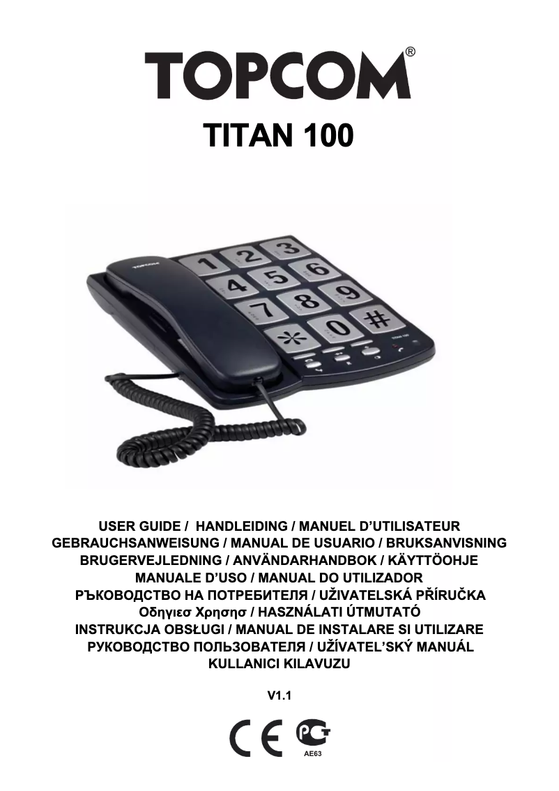 Página 1 del manual Manual de usuario Topcom Titan 100