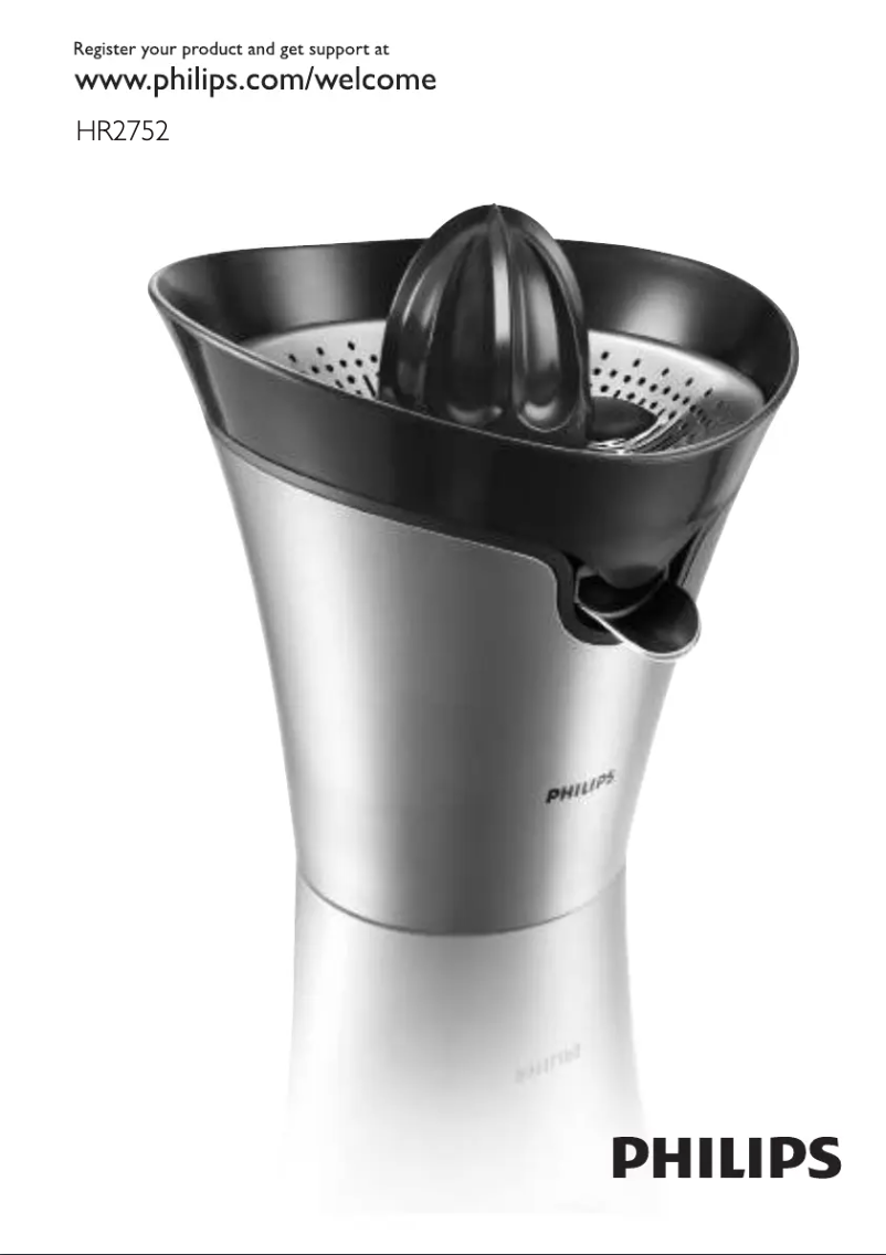 Imagen de la primera página del manual del dispositivo Avance HR2752