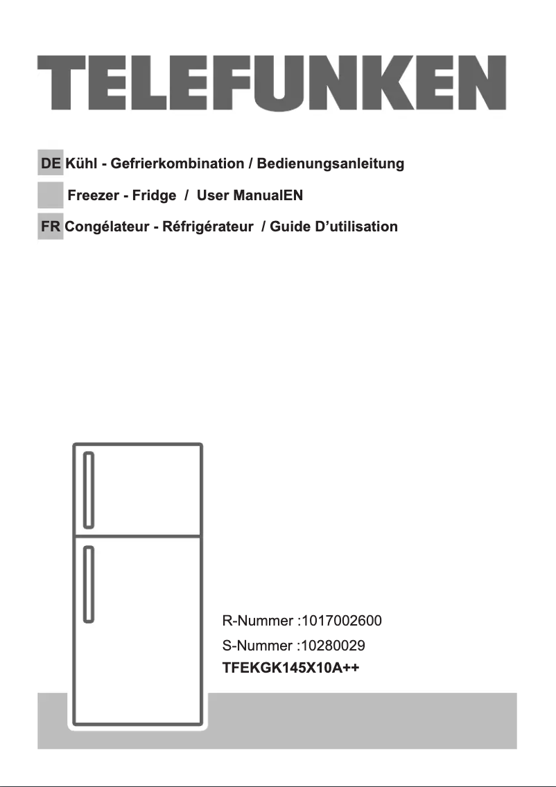 Imagen de la primera página del manual del dispositivo TFEKGK145X10A++
