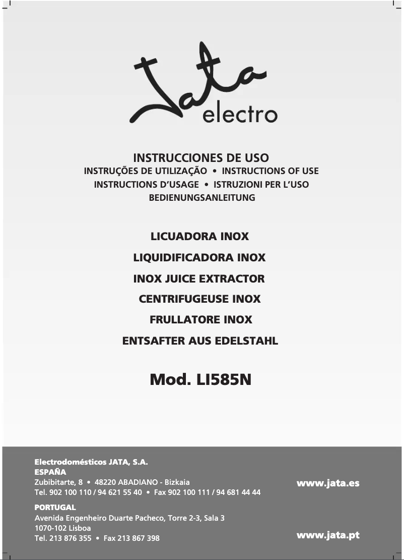 Página 1 del manual Manual de usuario Jata LI585N