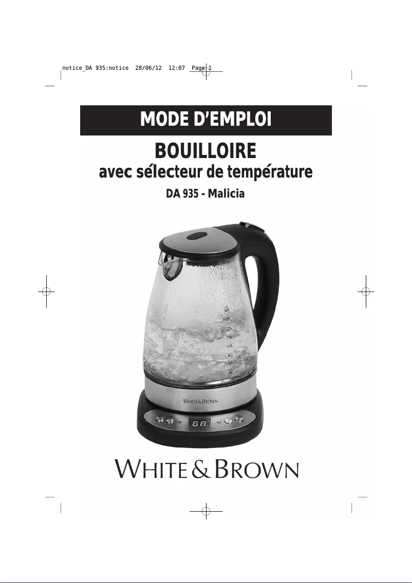 Imagen de la primera página del manual del dispositivo DA 935