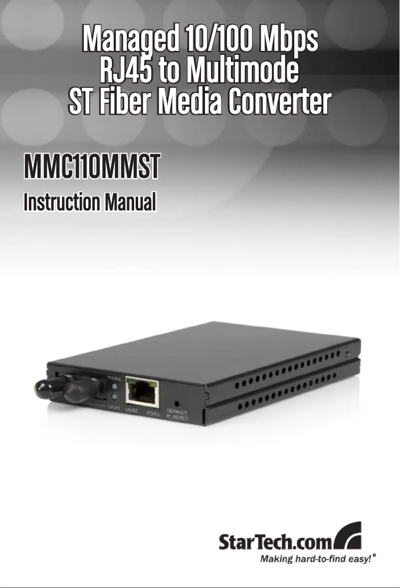 Imagen de la primera página del manual del dispositivo MMC110MMST