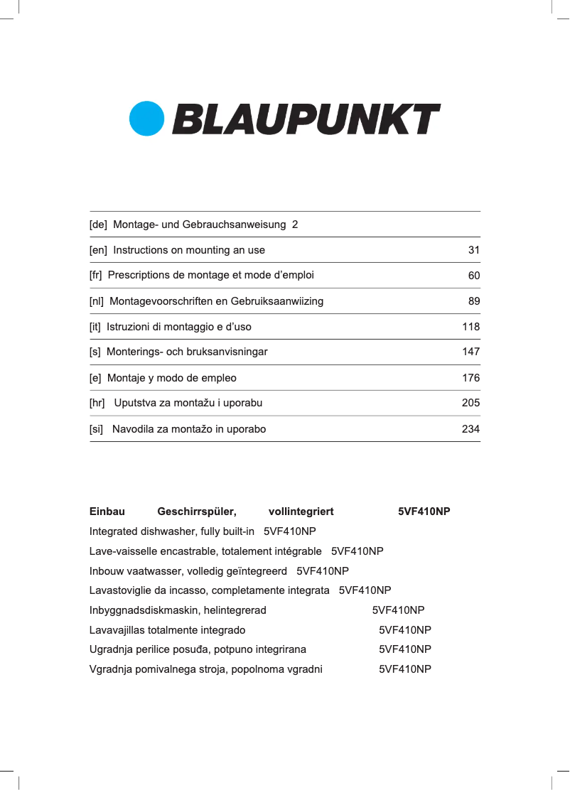 Imagen de la primera página del manual del dispositivo 5VF410NP