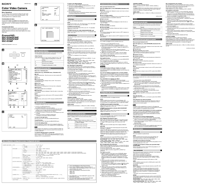 Página 1 del manual Manual de usuario Sony SSC-DC80