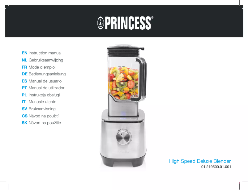 Página 1 del manual Manual de usuario Princess High Speed Deluxe Blender 219500