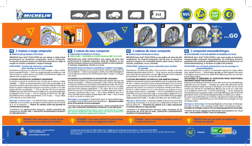 Página 1 del manual Manual de usuario Michelin Easy Grip Evolution EVO 14