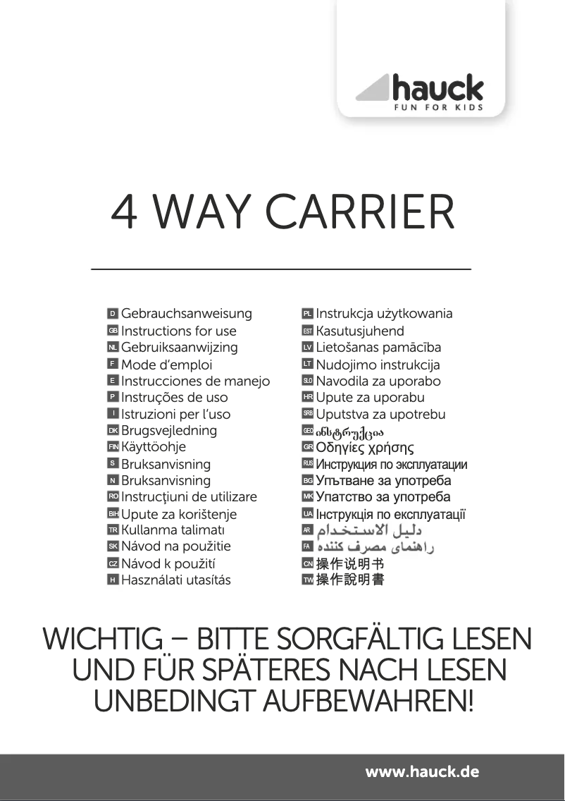 Página 1 del manual Manual de usuario Hauck 4 Way