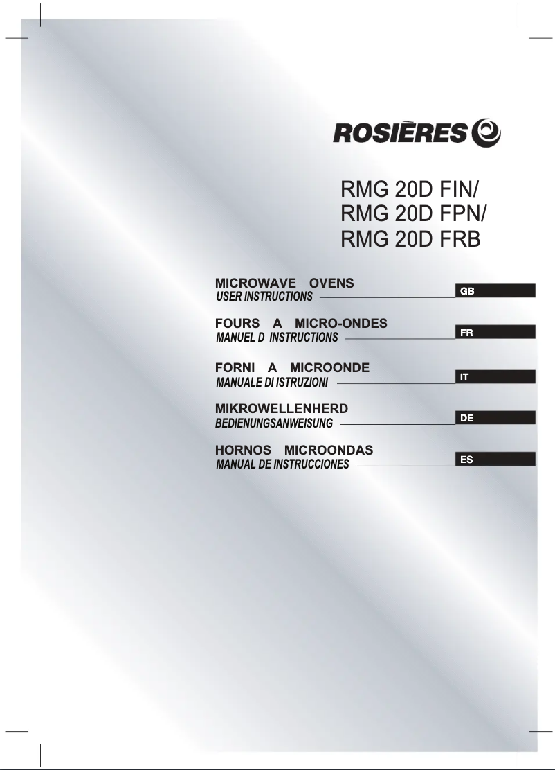 Página 1 del manual Manual de usuario Rosieres RMG 20D FIN