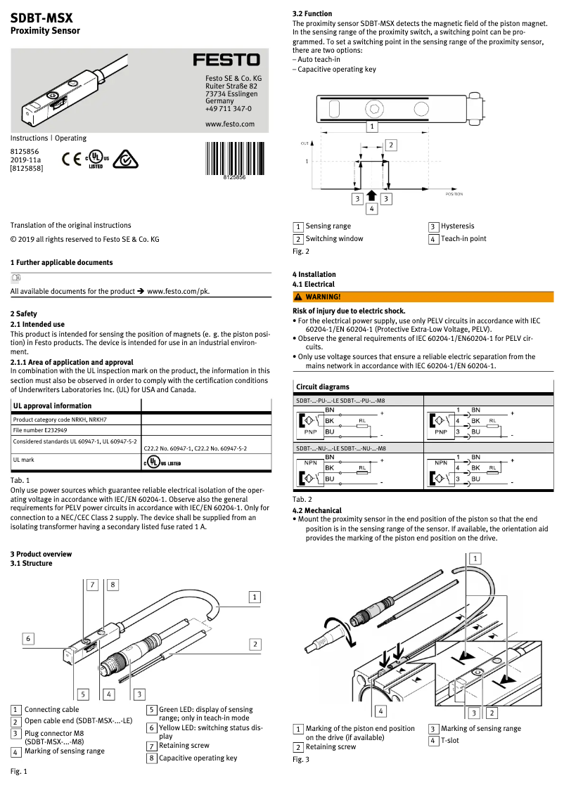 Página 1 del manual Manual de usuario Festo SDBT-MSX-1L-NU-E-5-N-LE
