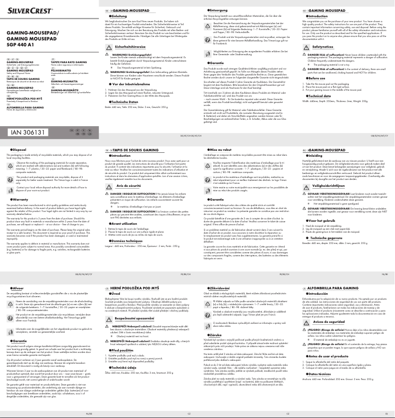 Imagen de la primera página del manual del dispositivo SGP 440 A1