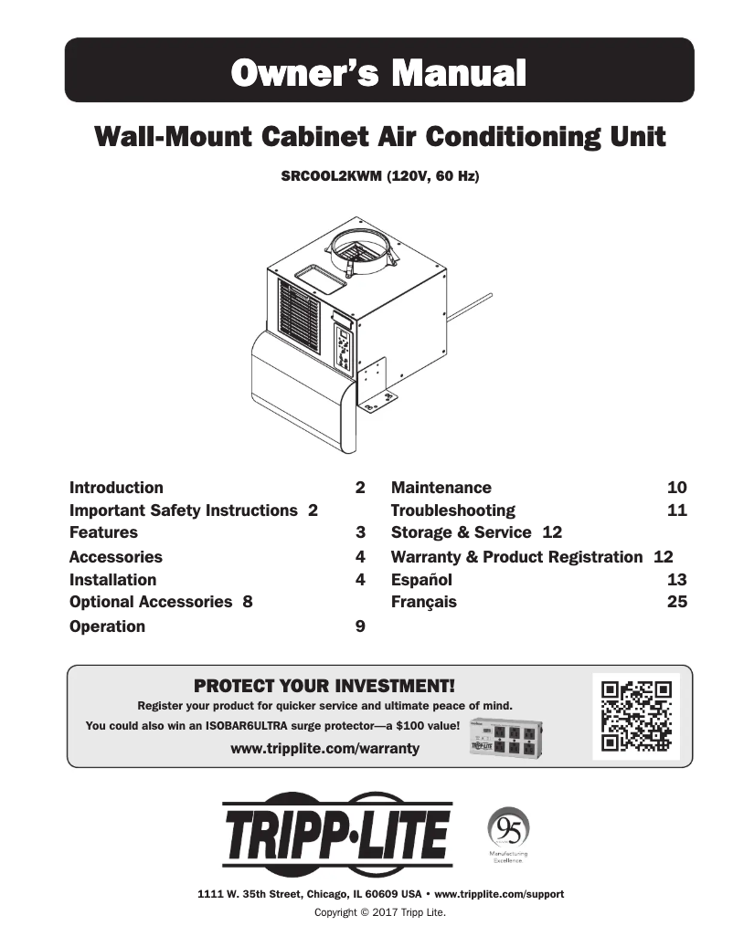 Imagen de la primera página del manual del dispositivo SmartRack SRCOOL2KWM
