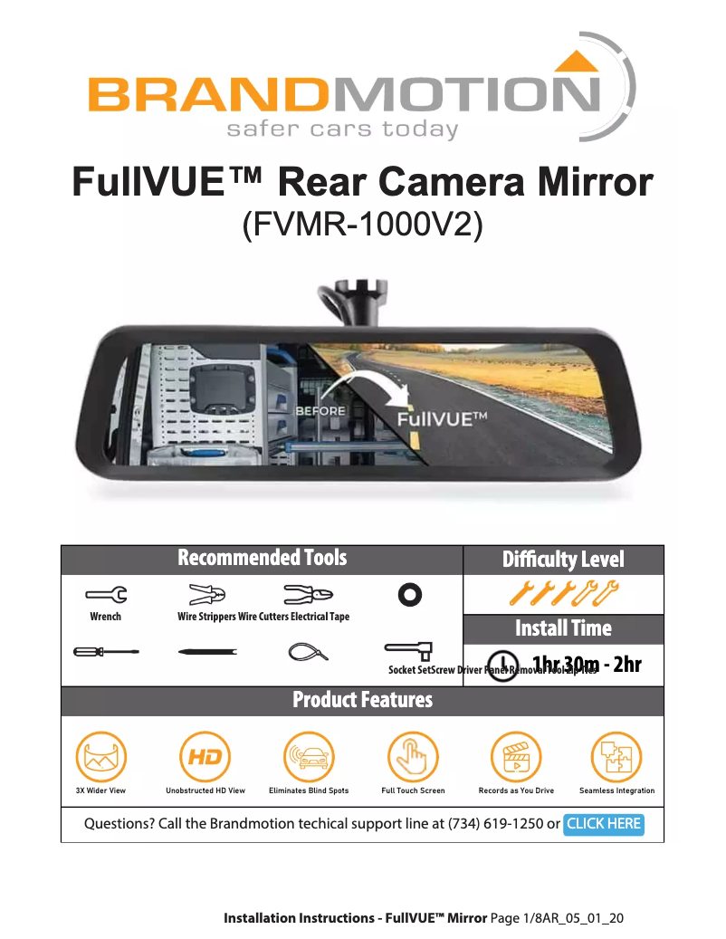 Página nº 1 - Manual de usuario Brandmotion FullVUE FVMR-1000V2