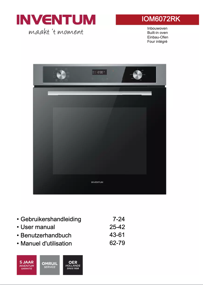 Página 1 del manual Manual de usuario Inventum IOM6072RK