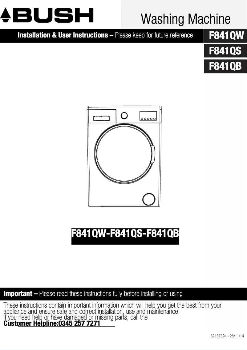 Imagen de la primera página del manual del dispositivo F841QB