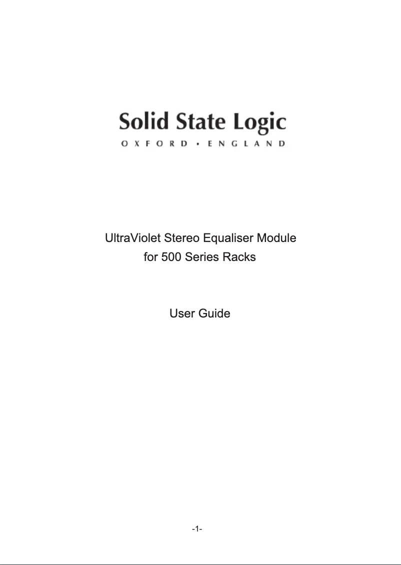 Imagen de la primera página del manual del dispositivo UV EQ 500