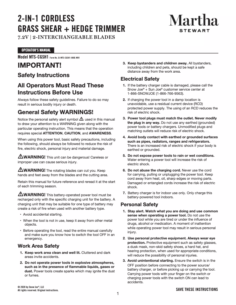 Imagen de la primera página del manual del dispositivo MTS-CGSH1