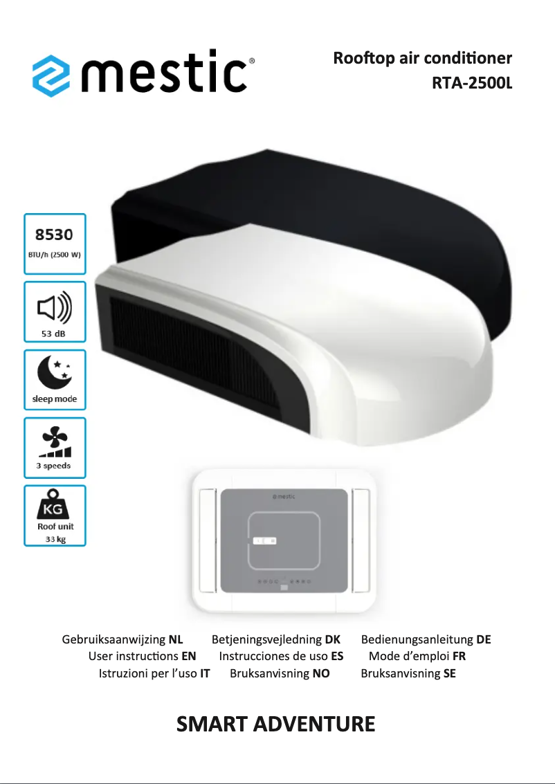 Imagen de la primera página del manual del dispositivo RTA-2500L