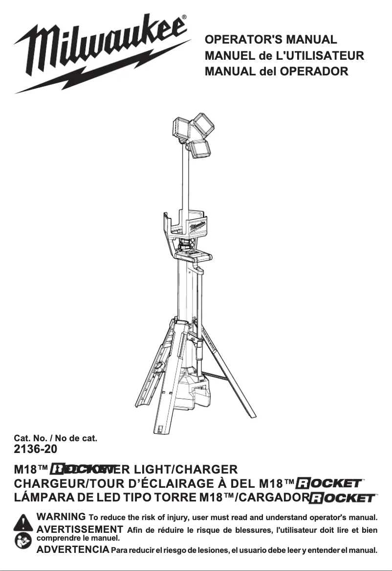 Imagen de la primera página del manual del dispositivo M18 Rocket 2136-21