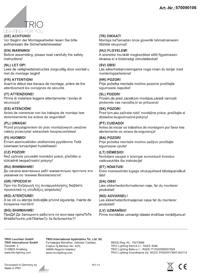 Imagen de la primera página del manual del dispositivo Sevilla 570090106