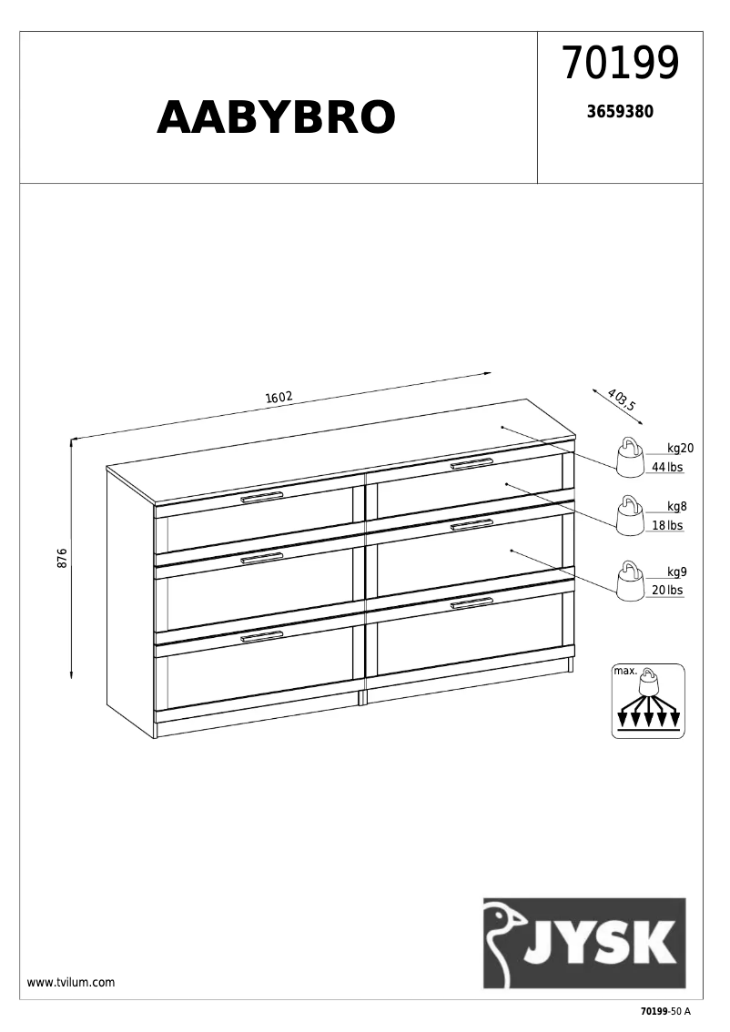 Imagen de la primera página del manual del dispositivo Aabybro (161x88x41)