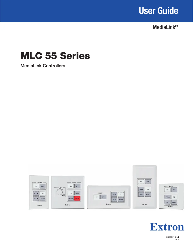 Página 1 del manual Manual de usuario Extron MLC 55 RS EU