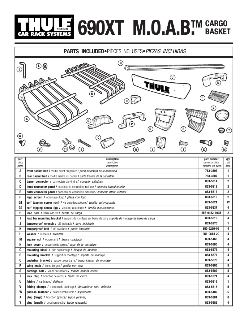 Página 1 del manual Manual de usuario Thule 690XT M.O.A.B
