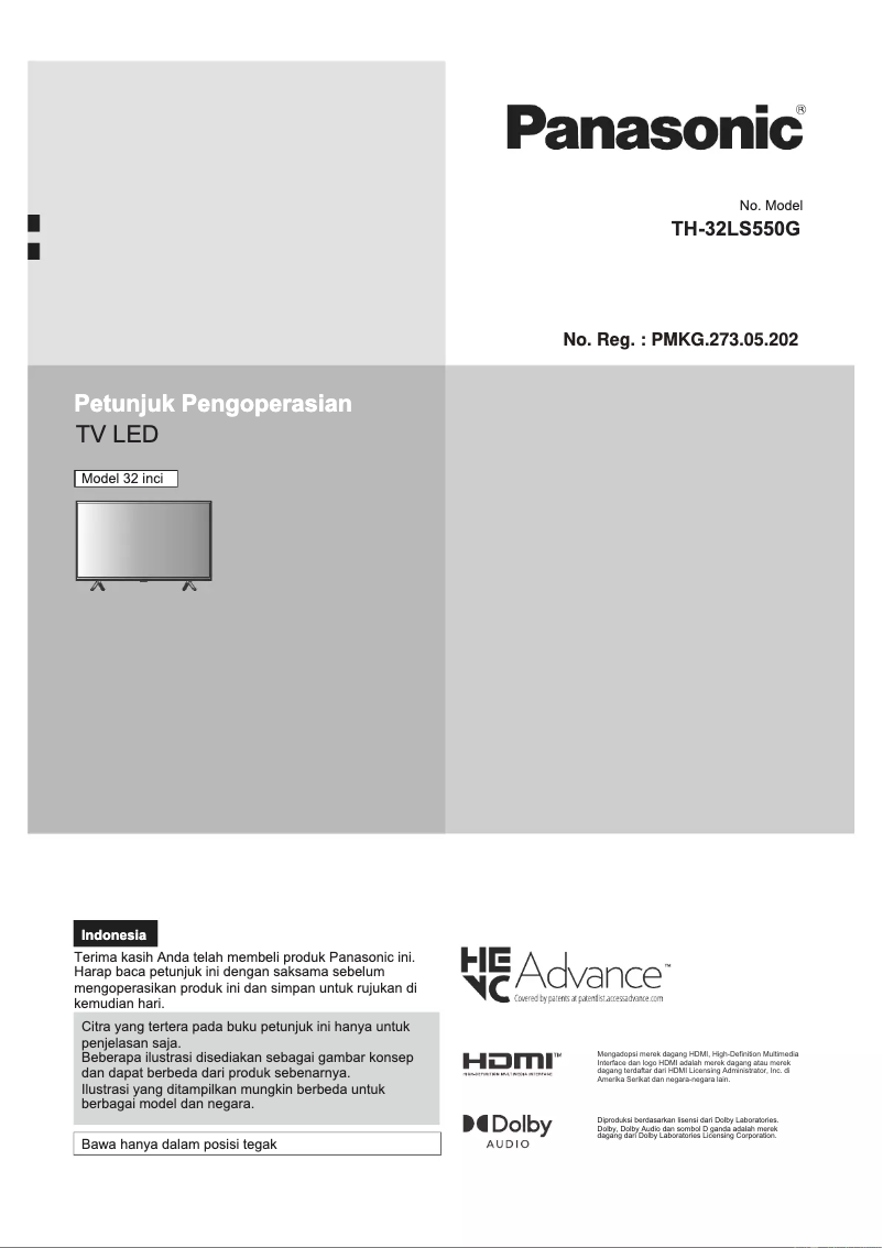 Imagen de la primera página del manual del dispositivo TH-32LS550G
