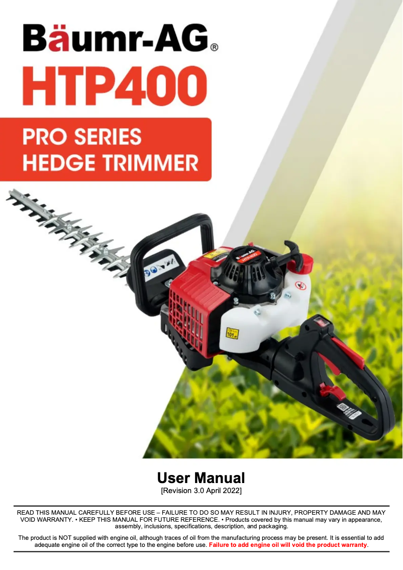 Imagen de la primera página del manual del dispositivo HTP400