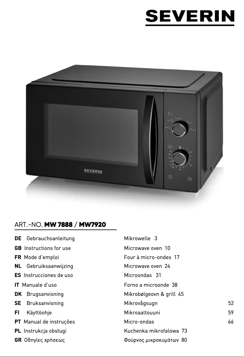 Imagen de la primera página del manual del dispositivo MW 7888