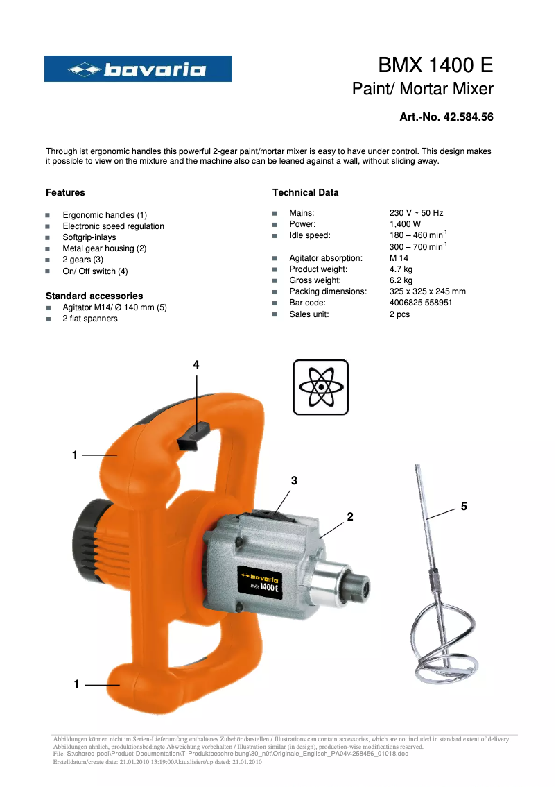 Página nº 1 - Manual de usuario Bavaria BMX 1400 E