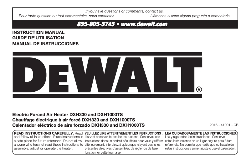 Página 1 del manual Manual de usuario DeWalt DXH330