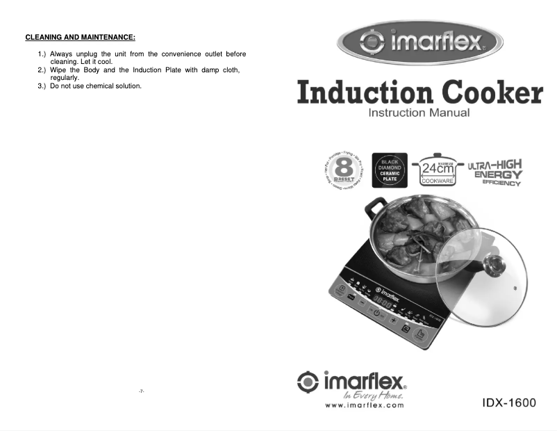 Imagen de la primera página del manual del dispositivo IDX-1600