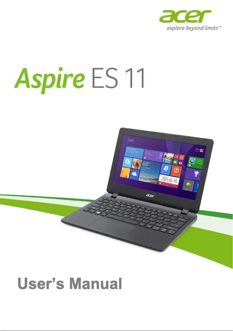Imagen de la primera página del manual del dispositivo Aspire ES11 ES1-131