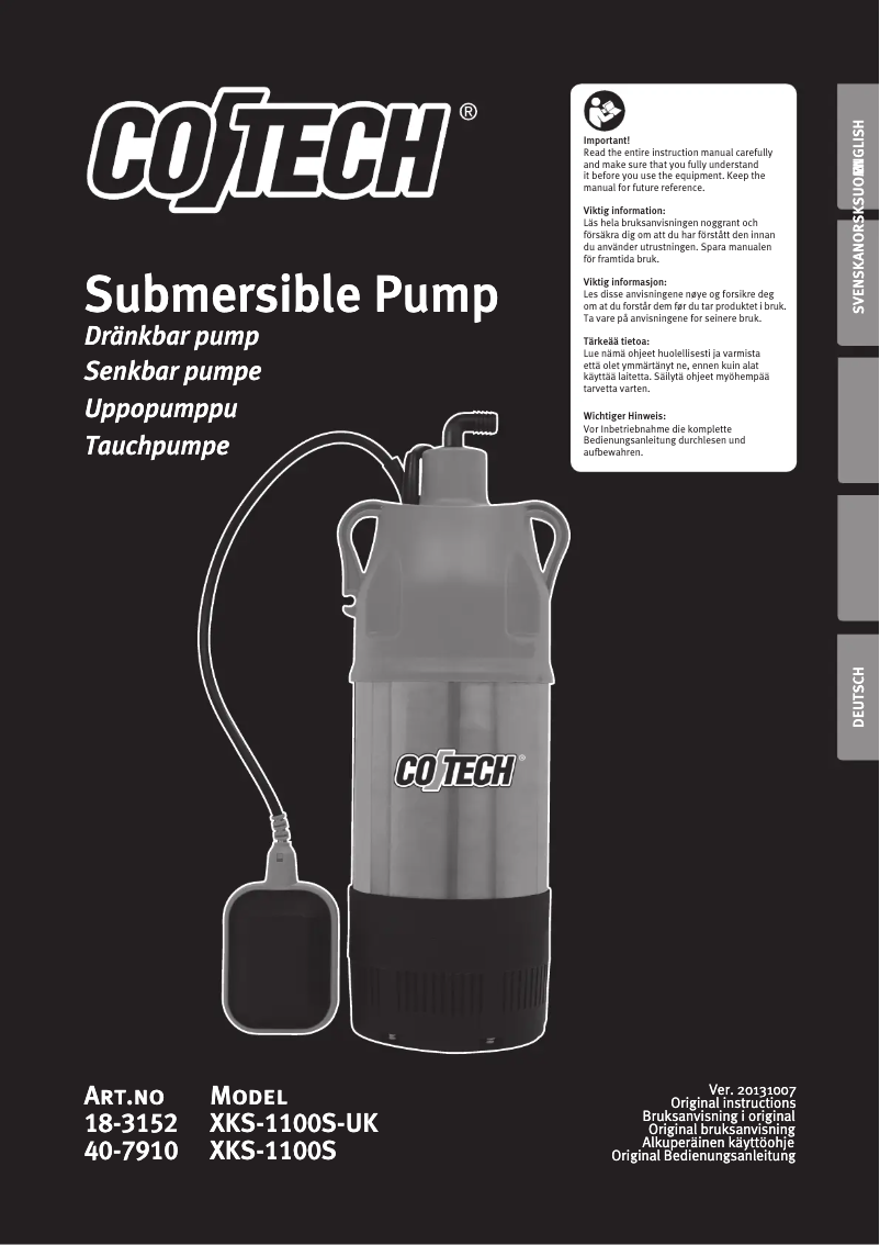 Página 1 del manual Manual de usuario Cotech XKS-1100S