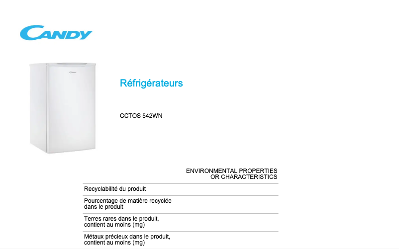 Imagen de la primera página del manual del dispositivo CCTOS 542WN