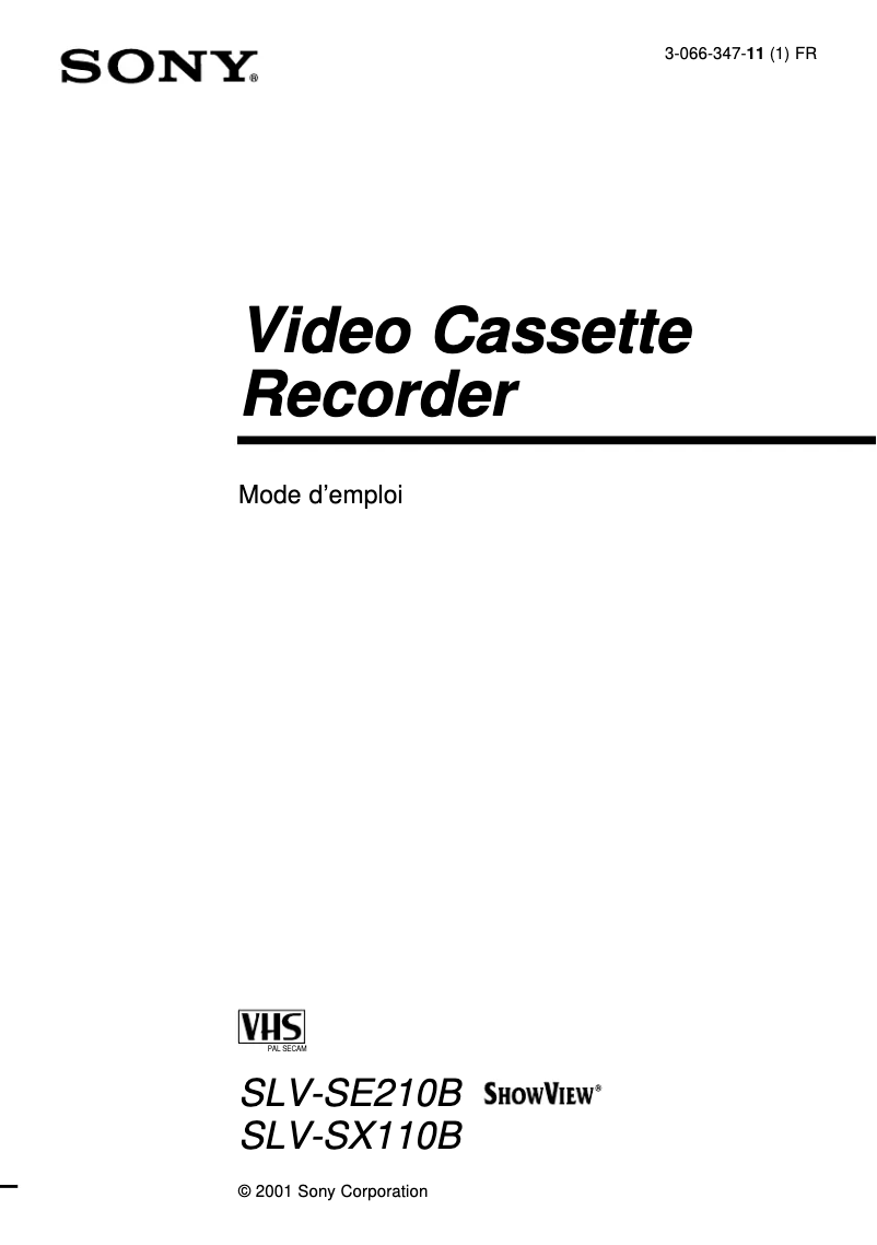 Página 1 del manual Manual de usuario Sony SLV-SX110B