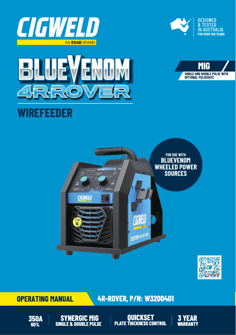 Página nº 1 - Manual de usuario Cigweld BlueVenom 4R-Rover