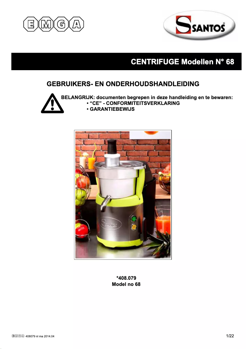 Imagen de la primera página del manual del dispositivo N° 68