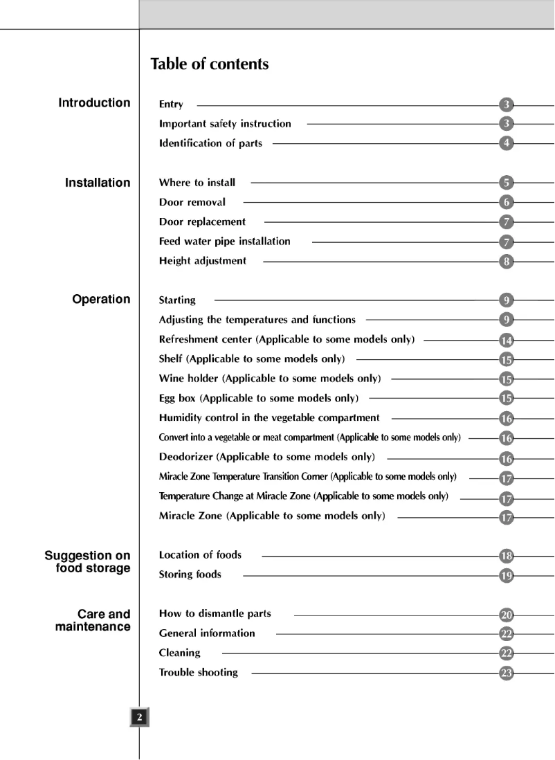 Imagen de la primera página del manual del dispositivo GR-L227SUJ