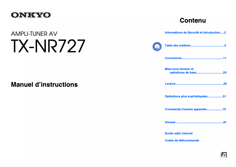 Página 1 del manual Manual de usuario Onkyo TX-NR727