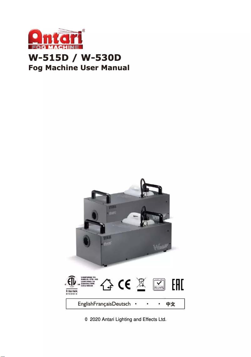 Imagen de la primera página del manual del dispositivo W-530D