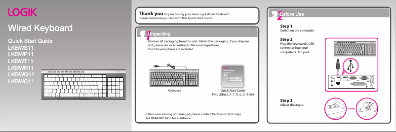 Imagen de la primera página del manual del dispositivo LKBWP11