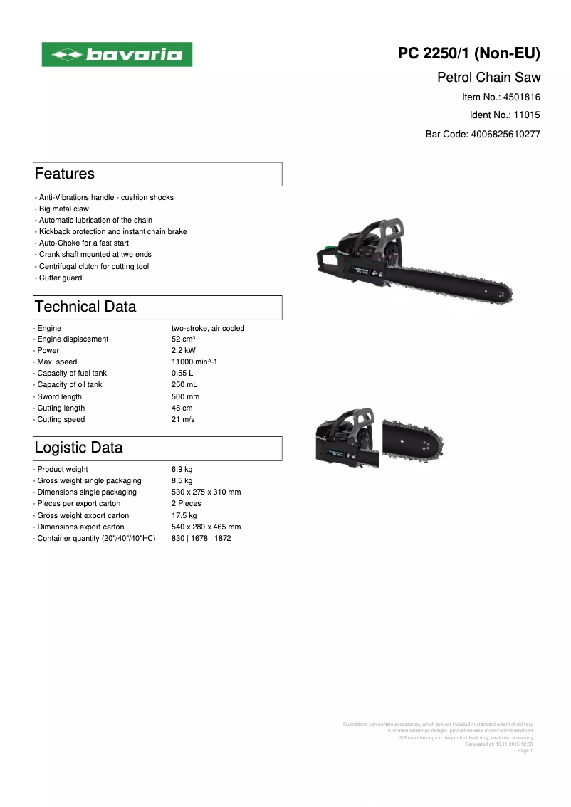 Imagen de la primera página del manual del dispositivo BPC 2250/1