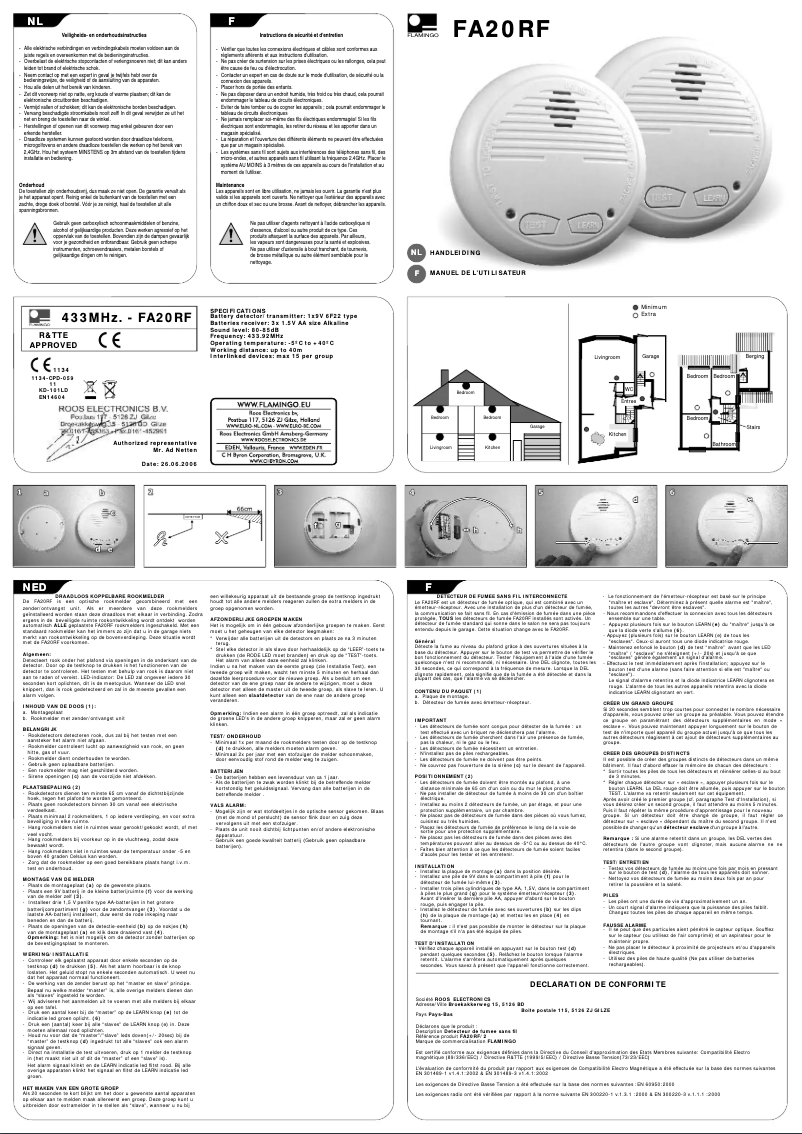 Imagen de la primera página del manual del dispositivo FA20RF-2
